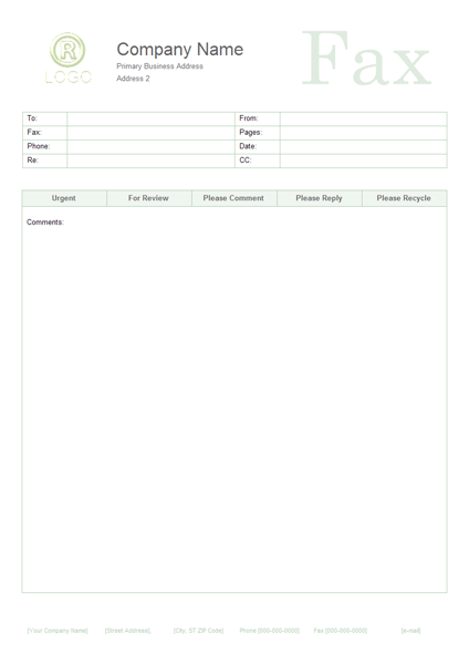 Fax Cover Template - Blue Style